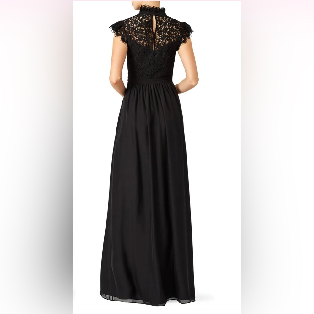 Rachel Zoe black lace paneled floor length gown size 6 - Picture 2 of 8